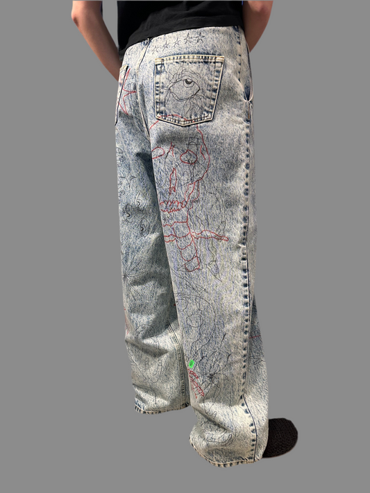 ACID WASH LOOSE JEANS by RETELLETER