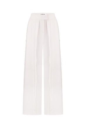 WHITE TROUSERS WITH RAW SEAMS