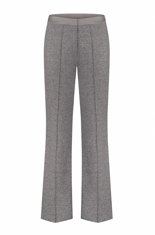 SILK-BELT WOOL PANTS
