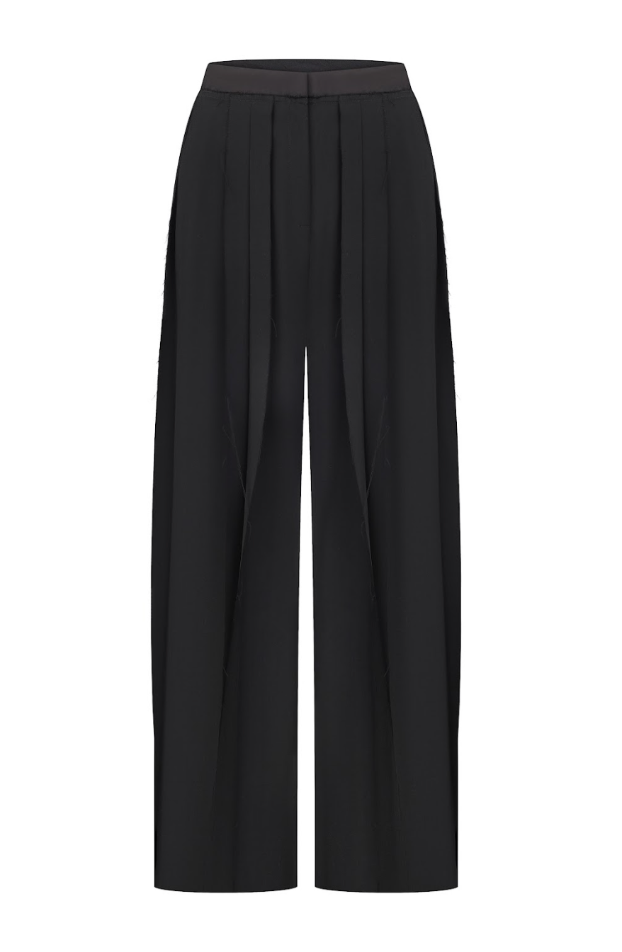 PLEATED WIDE LEG PANTS