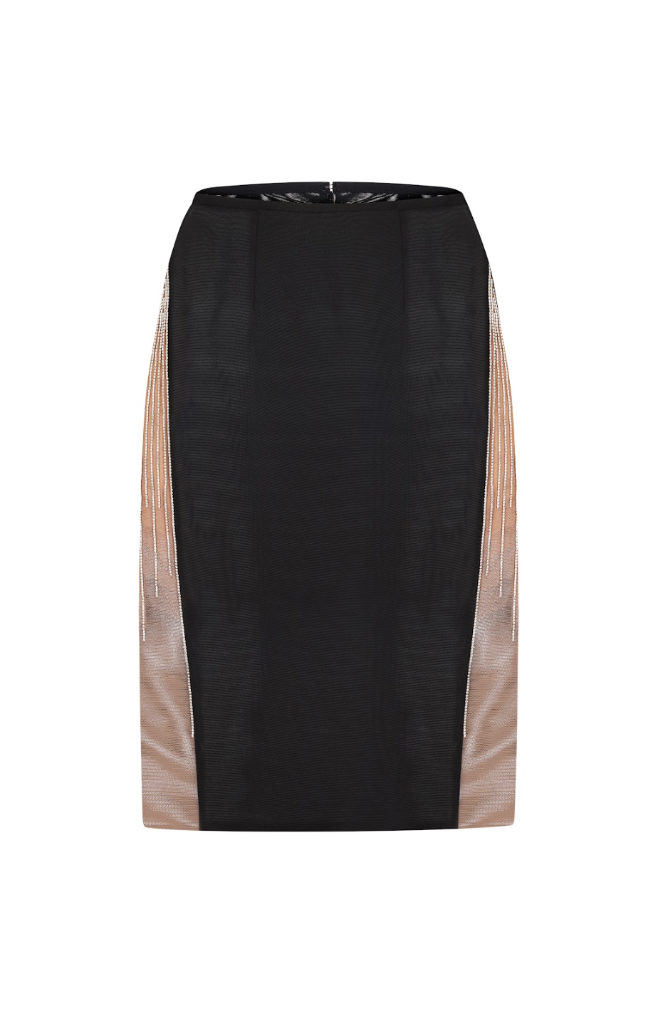 EMBELLISHED KNEE-LENGTH SKIRT WITH TWO CUTS