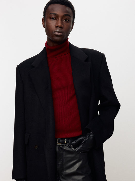 WOOL AND CASHMERE TAILORED WRAP COAT