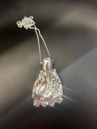 VINTAGE SILVER-TONE MESH COIN PURSE NECKLACE
