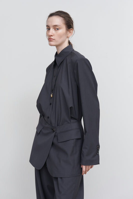 BLOUSE WITH SUITING DETAIL