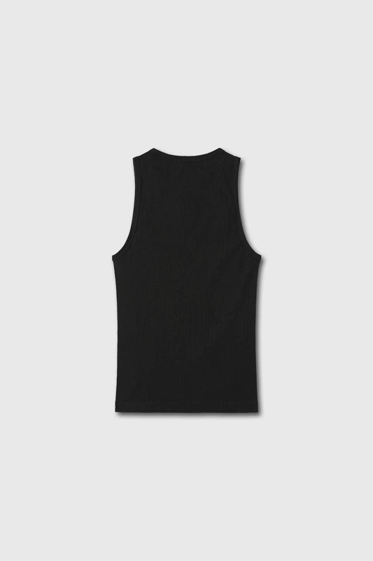 RIBBED COTTON TANK BLACK