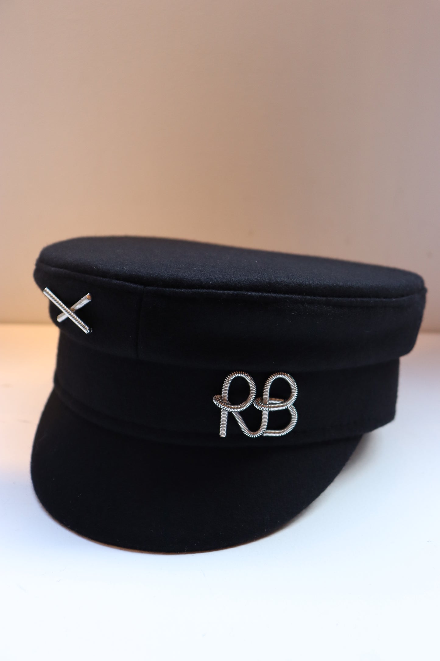 LOGO-EMBELLISHED BAKER BOY CAP BLACK