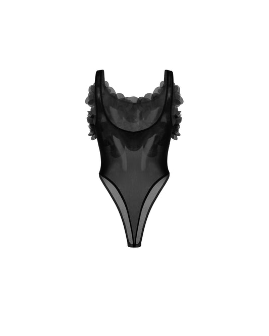 TINY BLACK PEONY BODYSUIT