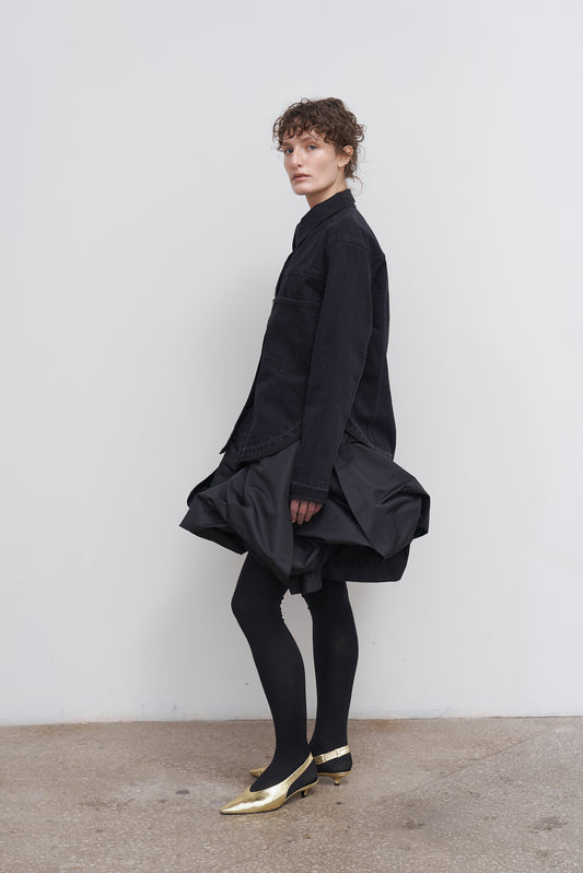 RUFFLED MIDI SKIRT