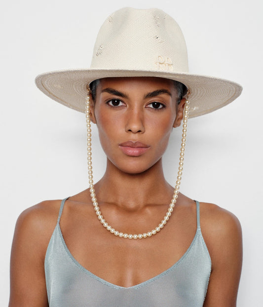 WHITE FEDORA HAT