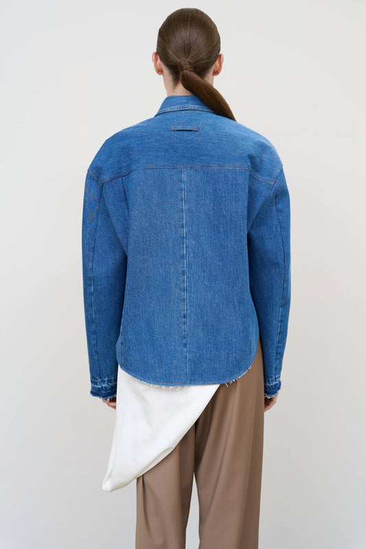 FRAYED DENIM SHIRT
