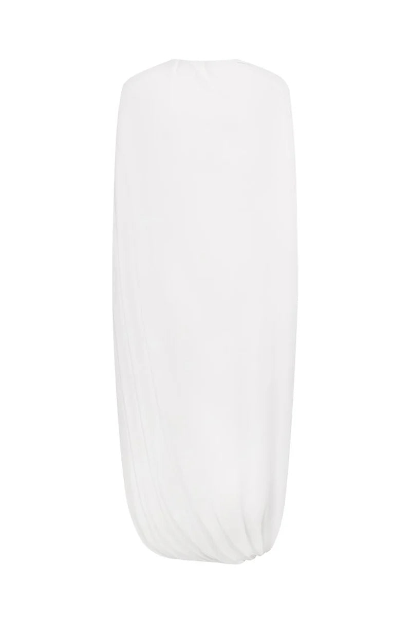 CREAM JERSEY CAPE DRESS