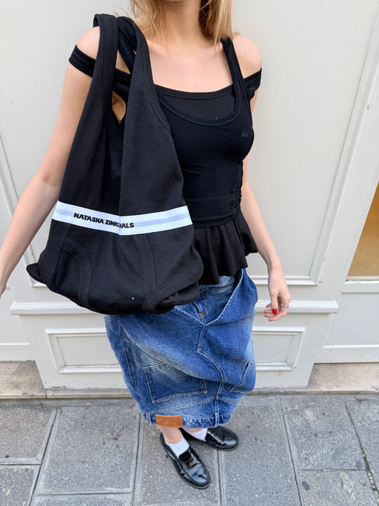 DOUBLE DENIM SKIRT