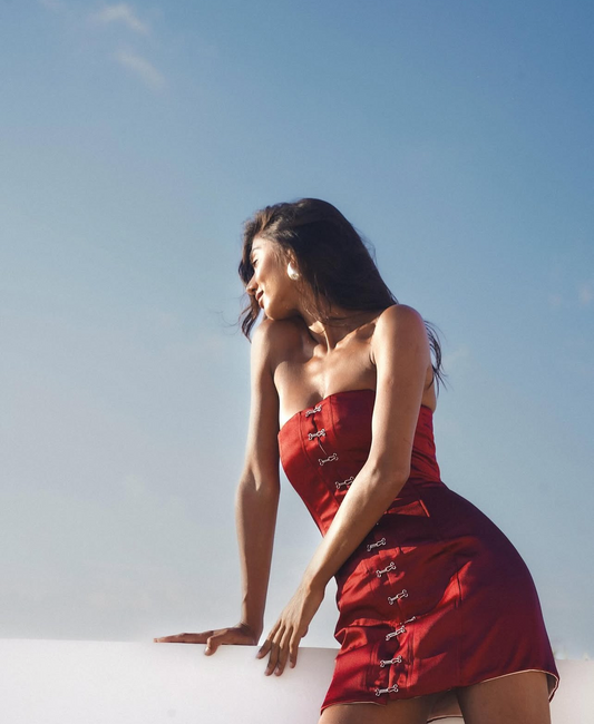 LOREN BORDO-PEACH DRESS