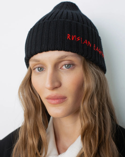 BLACK WOOL BEANIE