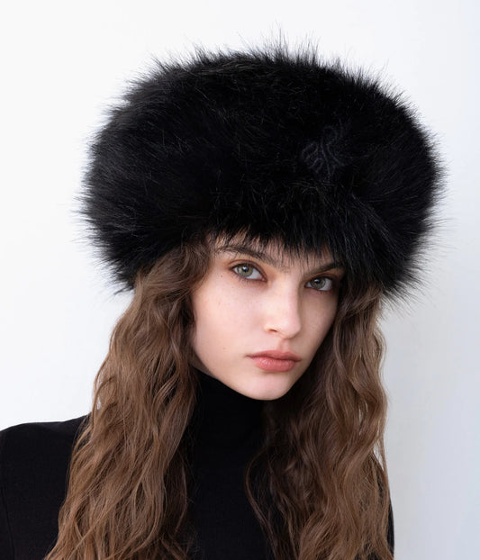 FAUX FUR PILLBOX HAT