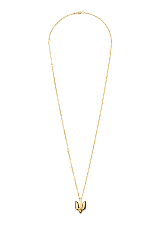 TRIDENT PENDANT SILVER SMALL GOLD PLATED