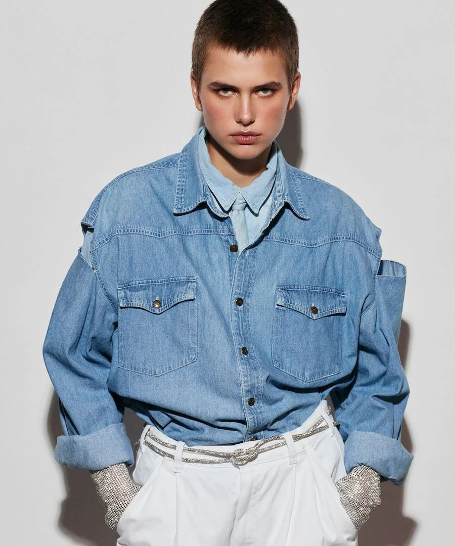 REDESIGNED DENIM CRYSTAL SHIRT 22