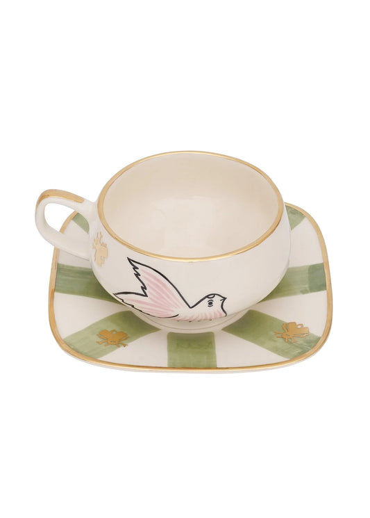 BIRDSONG TEA CUP AND SAUCER SET