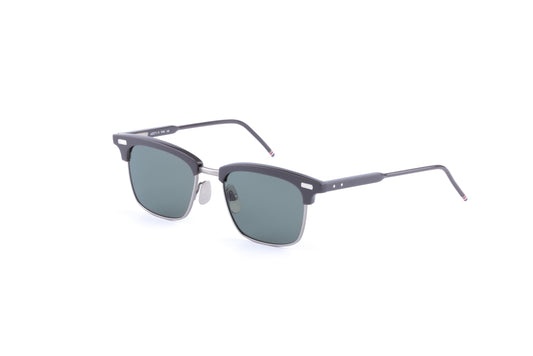 RECTANGULAR SUNGLASSES IN ACETATE AND TITANIUM GREY