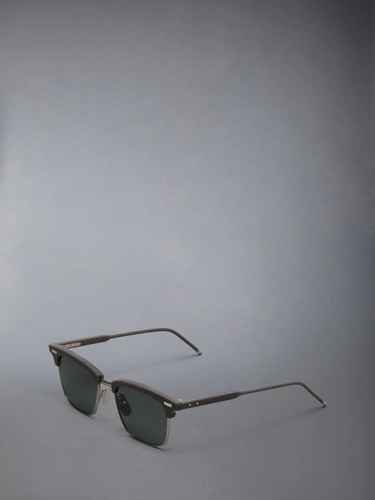 RECTANGULAR SUNGLASSES IN ACETATE AND TITANIUM GREY