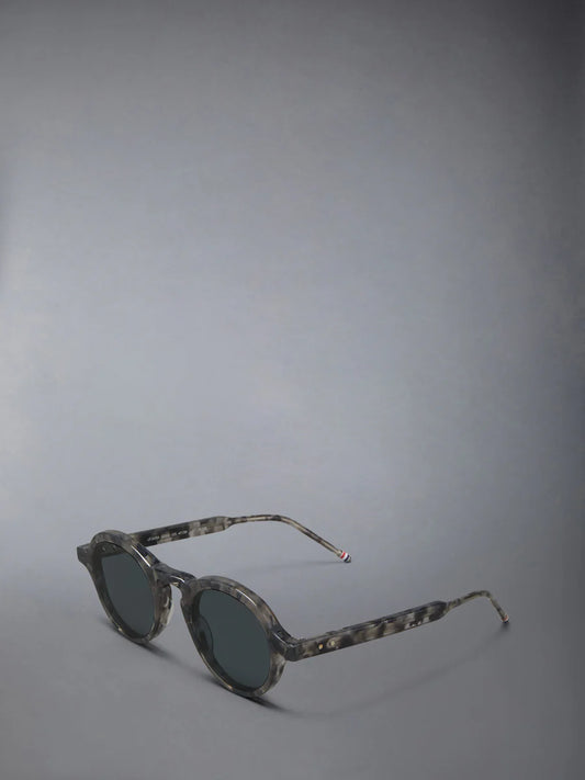 ROUND SUNGLASSES IN ACETATE GREY TORTOISE