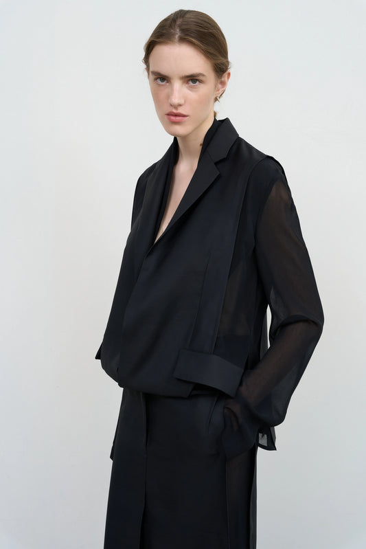 LAYERED TUCKED-HEM JACKET