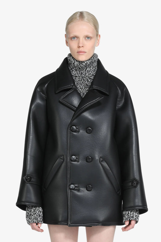 ECO LEATHER PEACOAT