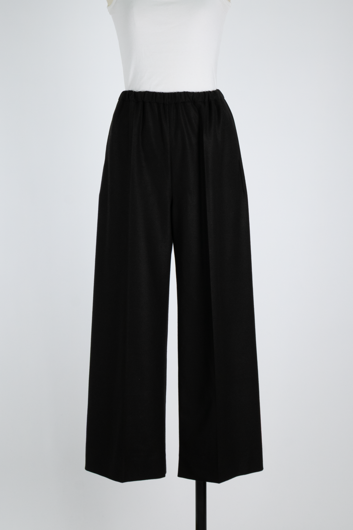 HONEY WARM WIDE PANTS BLACK