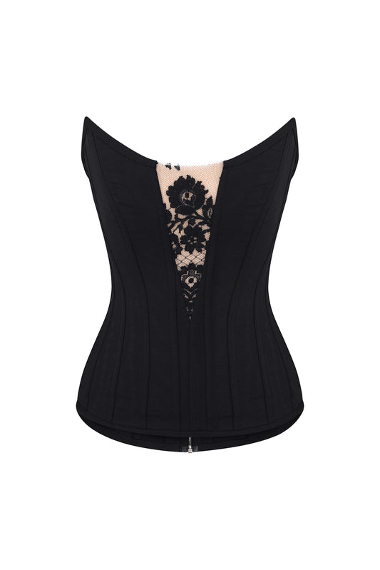 CORSET WITH LACE CUT