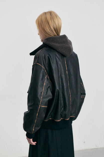 DETACHABLE A-2 LEATHER BLOUSON