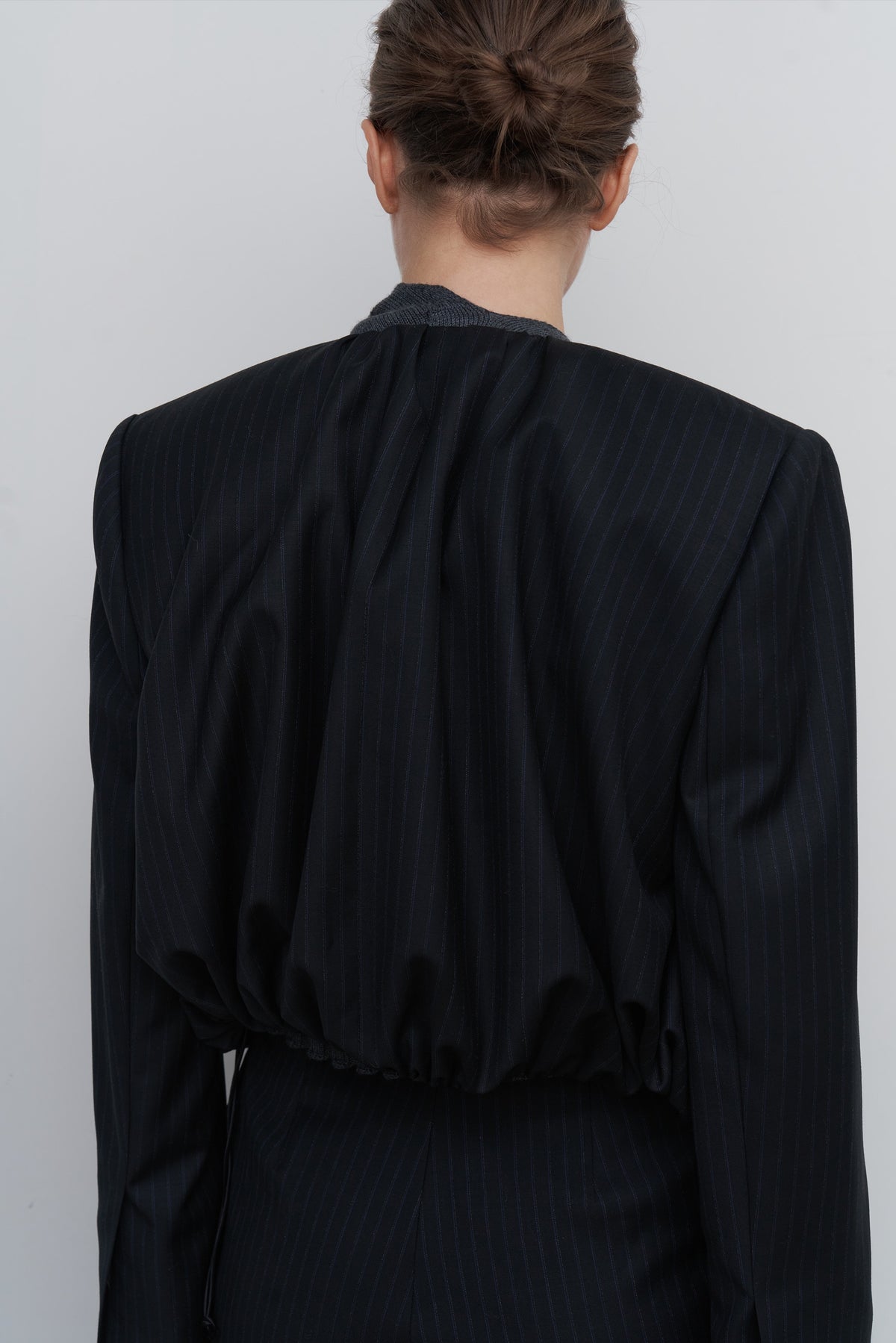 CROPPED DRAPED-NECK JACKET