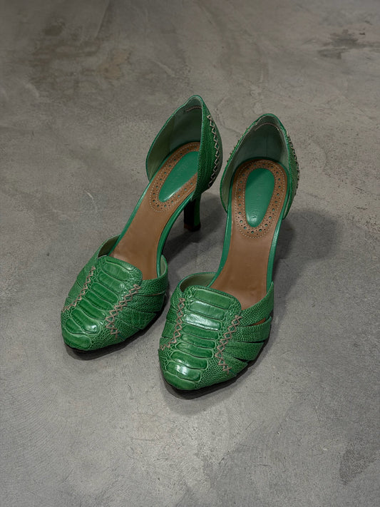 VINTAGE -  BOTTEGA VENETA EXOTIC LIZARD AND SNAKESKIN PUMPS