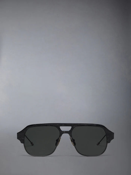 ACETATE AND TITANIUM AVIATOR PILOT SUNGLASSES