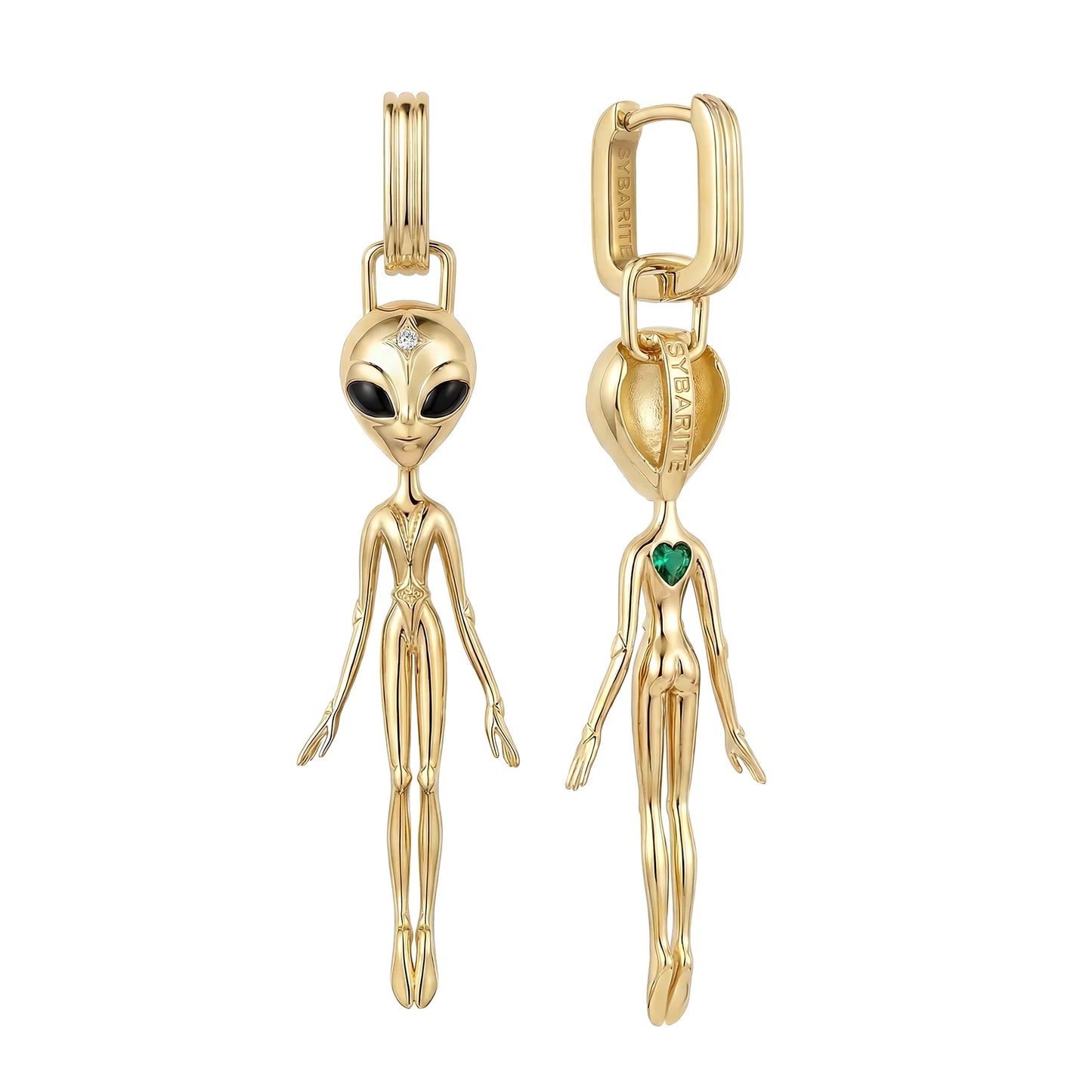 DIAMOND EARRINGS IN 18K VERMEIL GOLD – SHE’S AN ALIEN