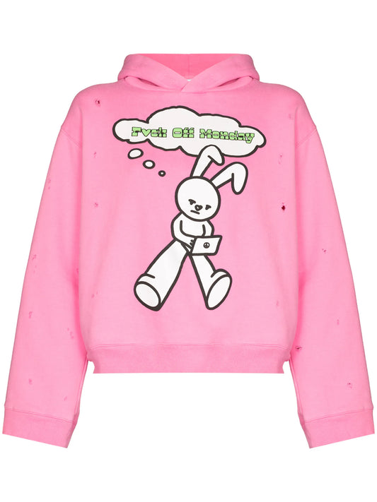 DISTRESSED HAPPY MONDAY HOODIE