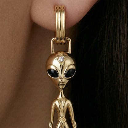 DIAMOND EARRINGS IN 18K VERMEIL GOLD – SHE’S AN ALIEN
