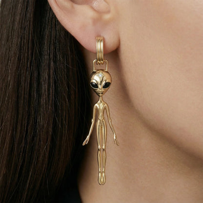 DIAMOND EARRINGS IN 18K VERMEIL GOLD – SHE’S AN ALIEN