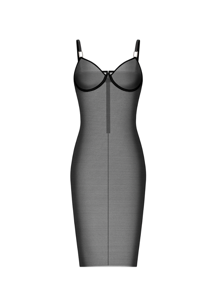 NINA BLACK MIDI DRESS