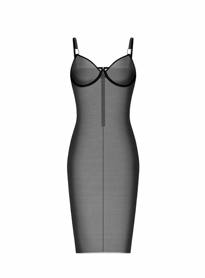 NINA BLACK MIDI DRESS