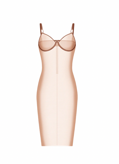 NINA BEIGE MIDI DRESS