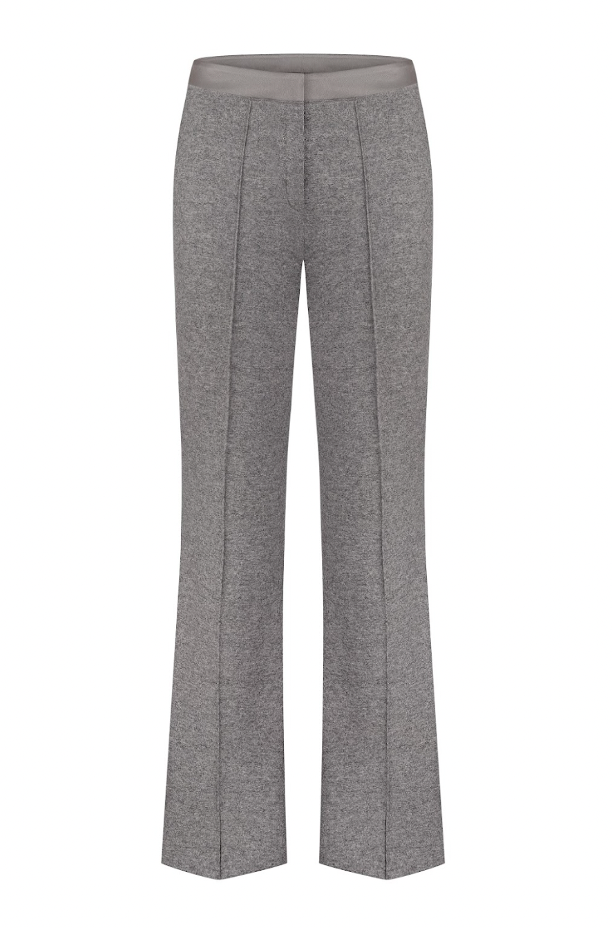 SILK-BELT WOOL PANTS
