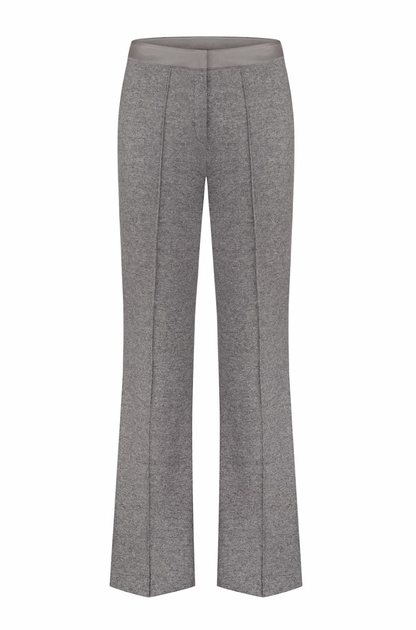 SILK-BELT WOOL PANTS