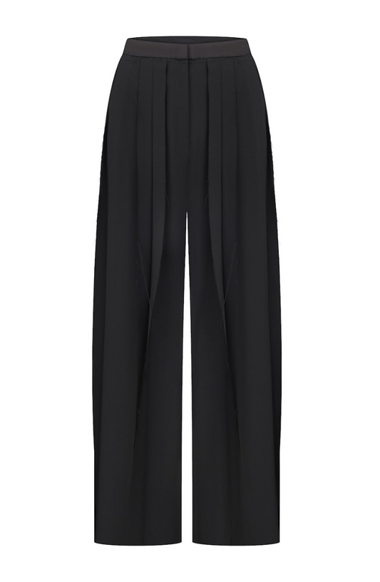 PLEATED WIDE LEG PANTS