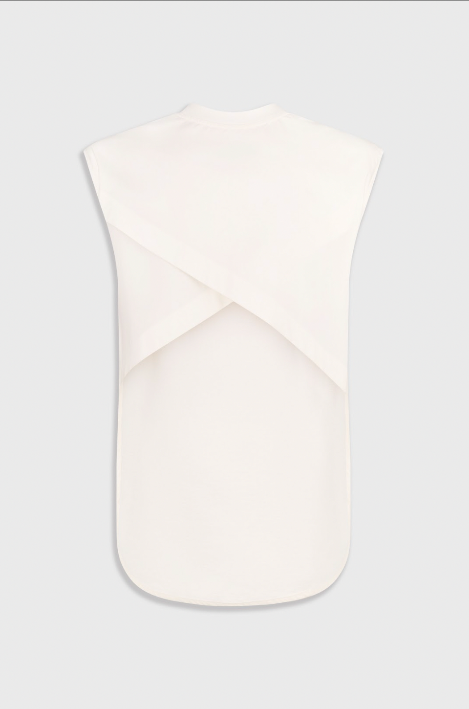 WHITE CRISS-CROSS BACK T-SHIRT