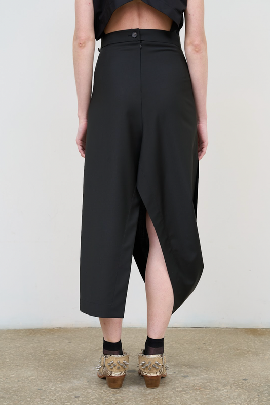 ASYMMETRIC WOOL-BLEND MINI SKIRT