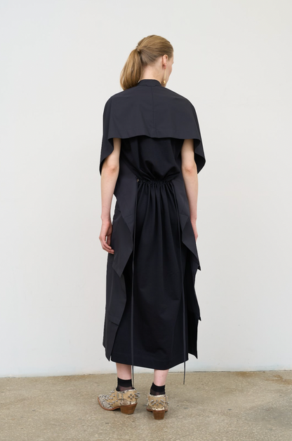 MIDI DRESS WITH CAPELET DETAIL