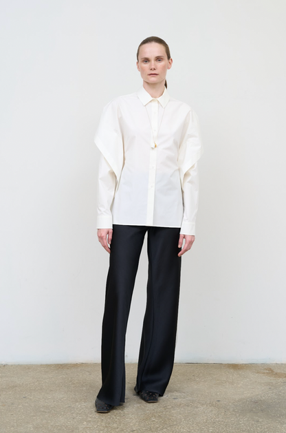 FITTED SHIRT WITH CAPELET OVERLAY