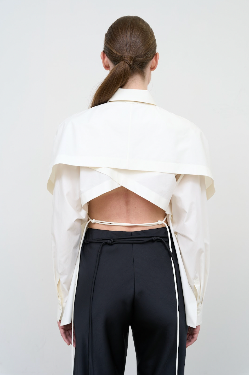 FITTED SHIRT WITH CAPELET OVERLAY