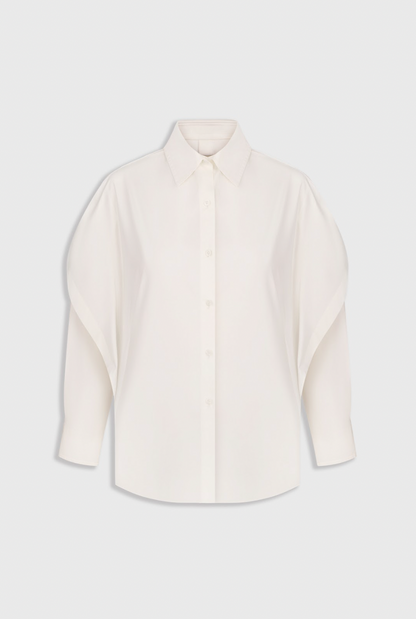 FITTED SHIRT WITH CAPELET OVERLAY