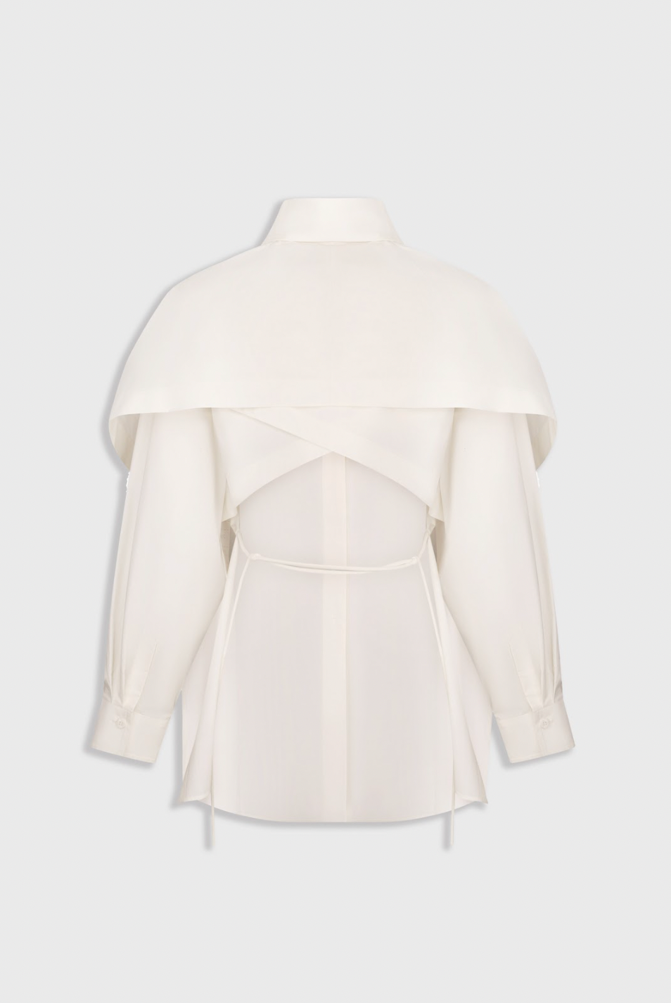 FITTED SHIRT WITH CAPELET OVERLAY